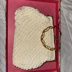 Elegant Cream Knit Women's Bag